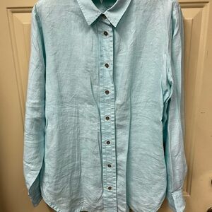 Liz Claiborne New York 100% Linen Vintage Blouse, Large